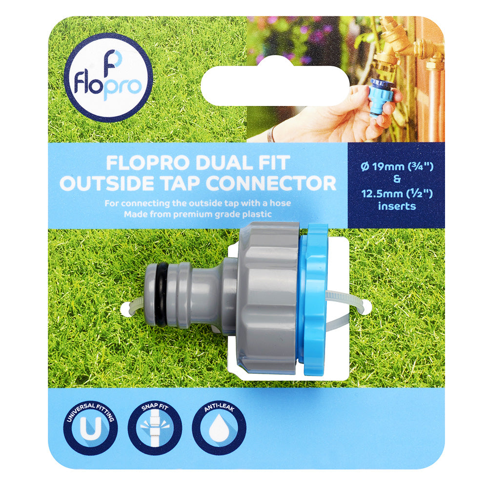 Dual Fit Outdoor Tap Connector | Single