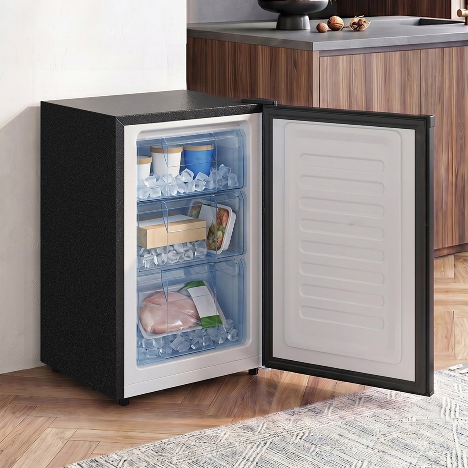46l Chest Freezer With Drawer | Black