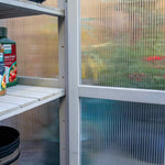 Wooden Growhouse Dove Grey With Uv Polycarbonate Glazing And Adjustable Shelves | Dove Grey
