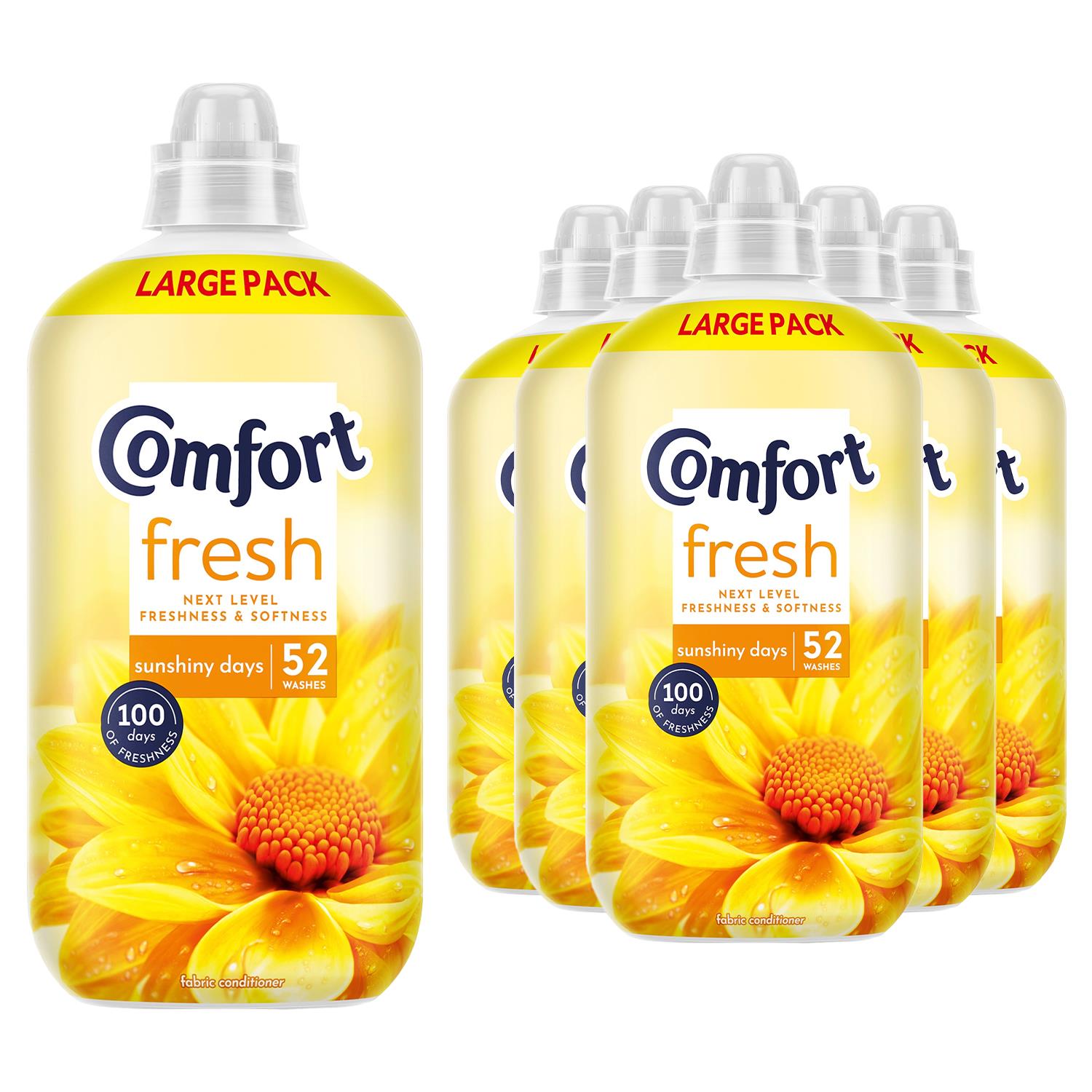 Fresh Sunshiny Days Liquid Fabric Conditioner 52 Washes 1.56l, 6 Pack