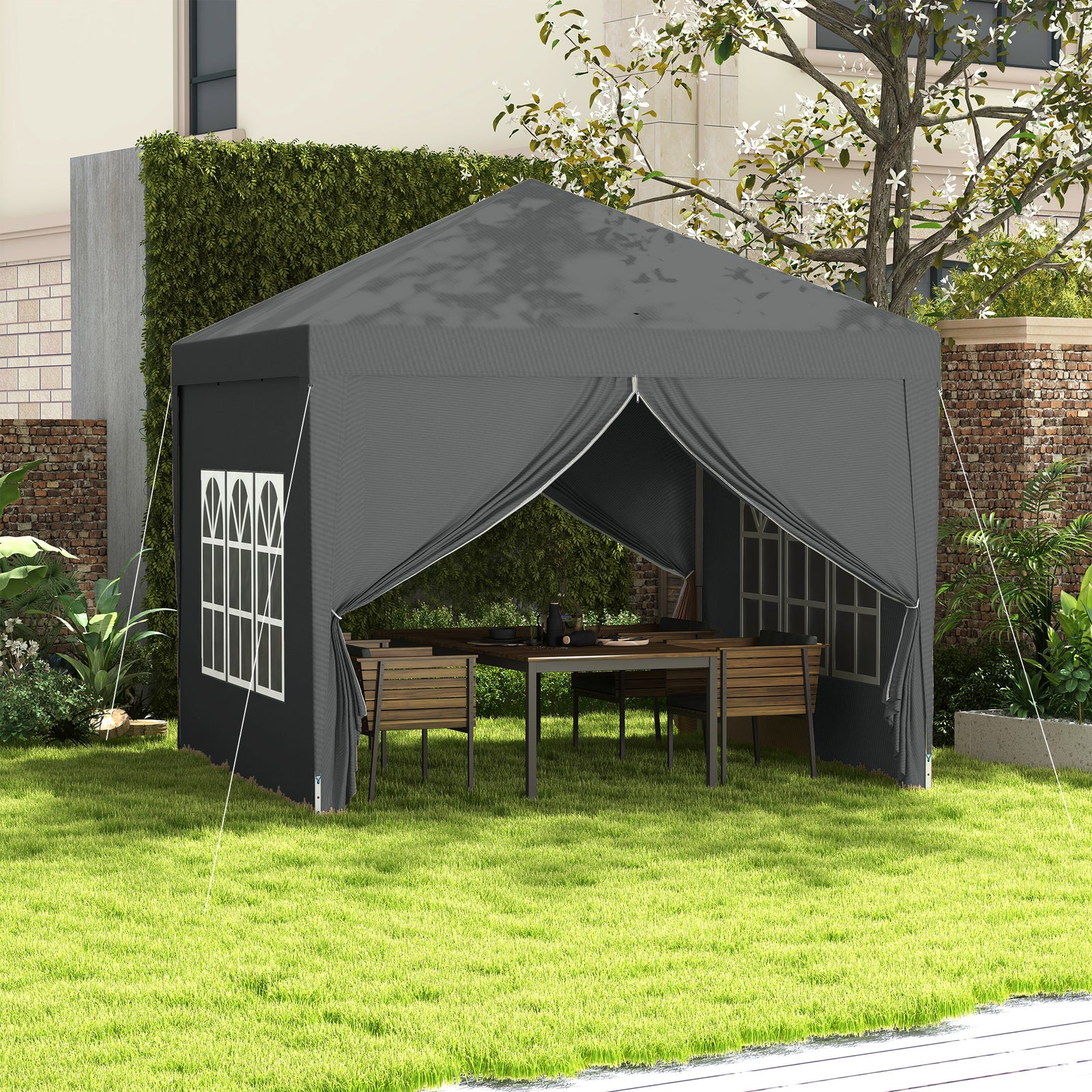 3mx3m Pop Up Gazebo Party Tent Canopy Marquee W/ Storage Bag