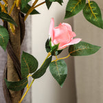 90cm Artificial Rose Tree Fake Decorative Plant | Set of 2 | Pink