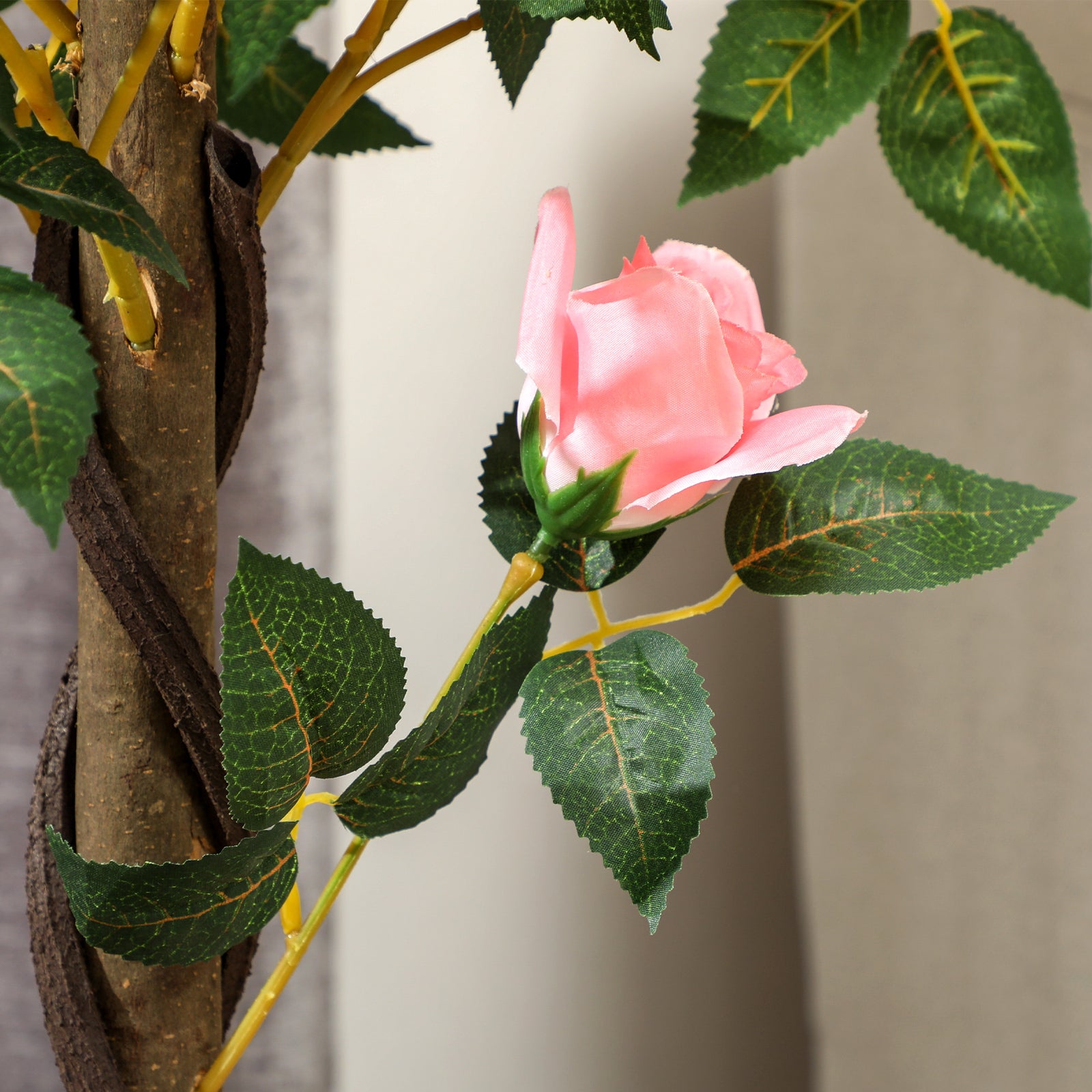 90cm Artificial Rose Tree Fake Decorative Plant | Set of 2 | Pink