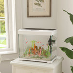 Glass Fish Tank With Filter System, Led Light, Water Pump, White | Medium | White