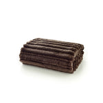 Alnwick Supersoft Ribbed Plush Throw – 140x180cm Cosy Sofa & Bed Blanket | 140cm x 180cm | Mocha
