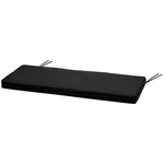 2-seater Bench Cushion Polyester Cover Seat Pad Replacement | Black