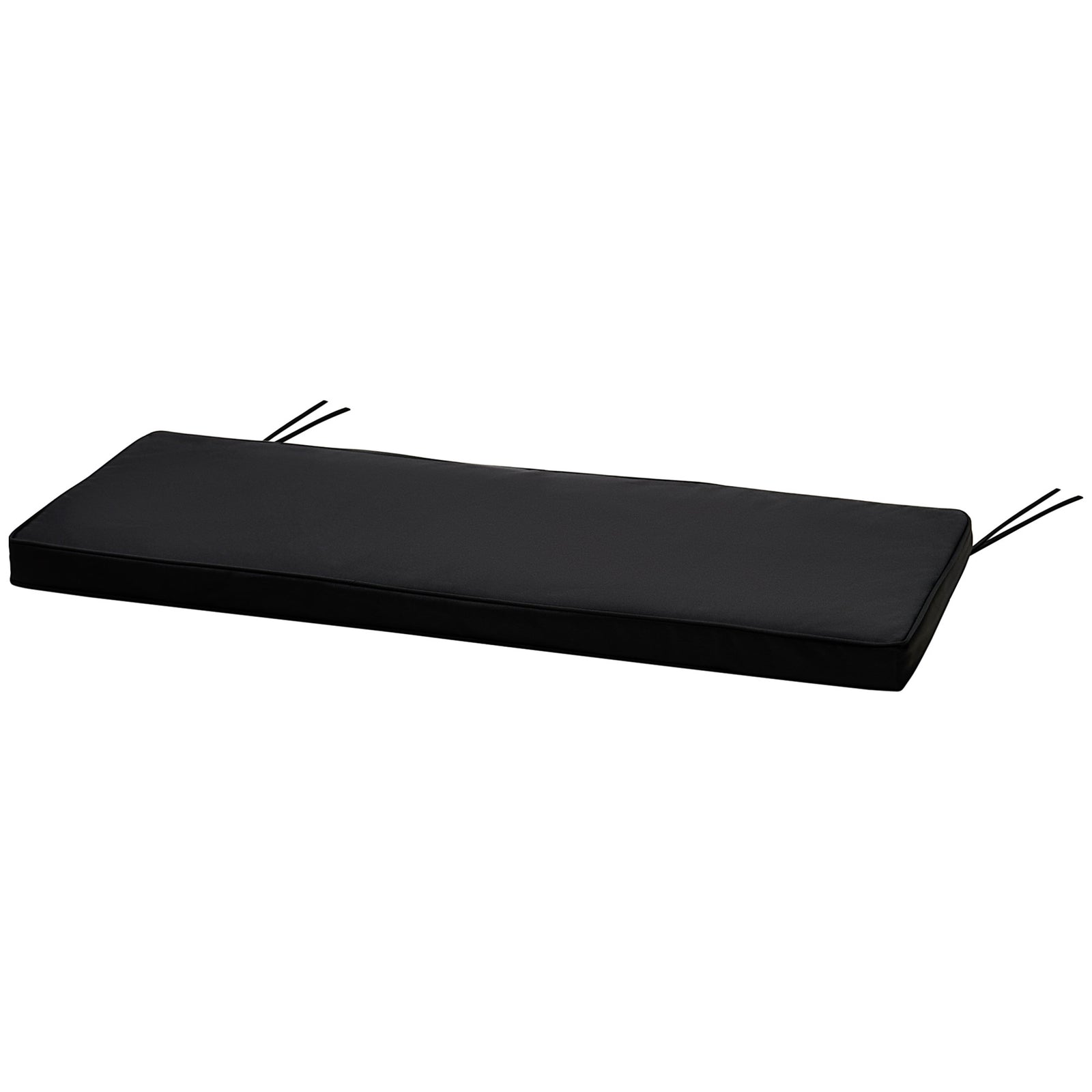 2-seater Bench Cushion Polyester Cover Seat Pad Replacement | Black