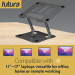 Laptop Stand Adjustable Portable Riser, Foldable Aluminium Holder For Macbook Airpro And 11 To 17 Inch Laptops | Silver