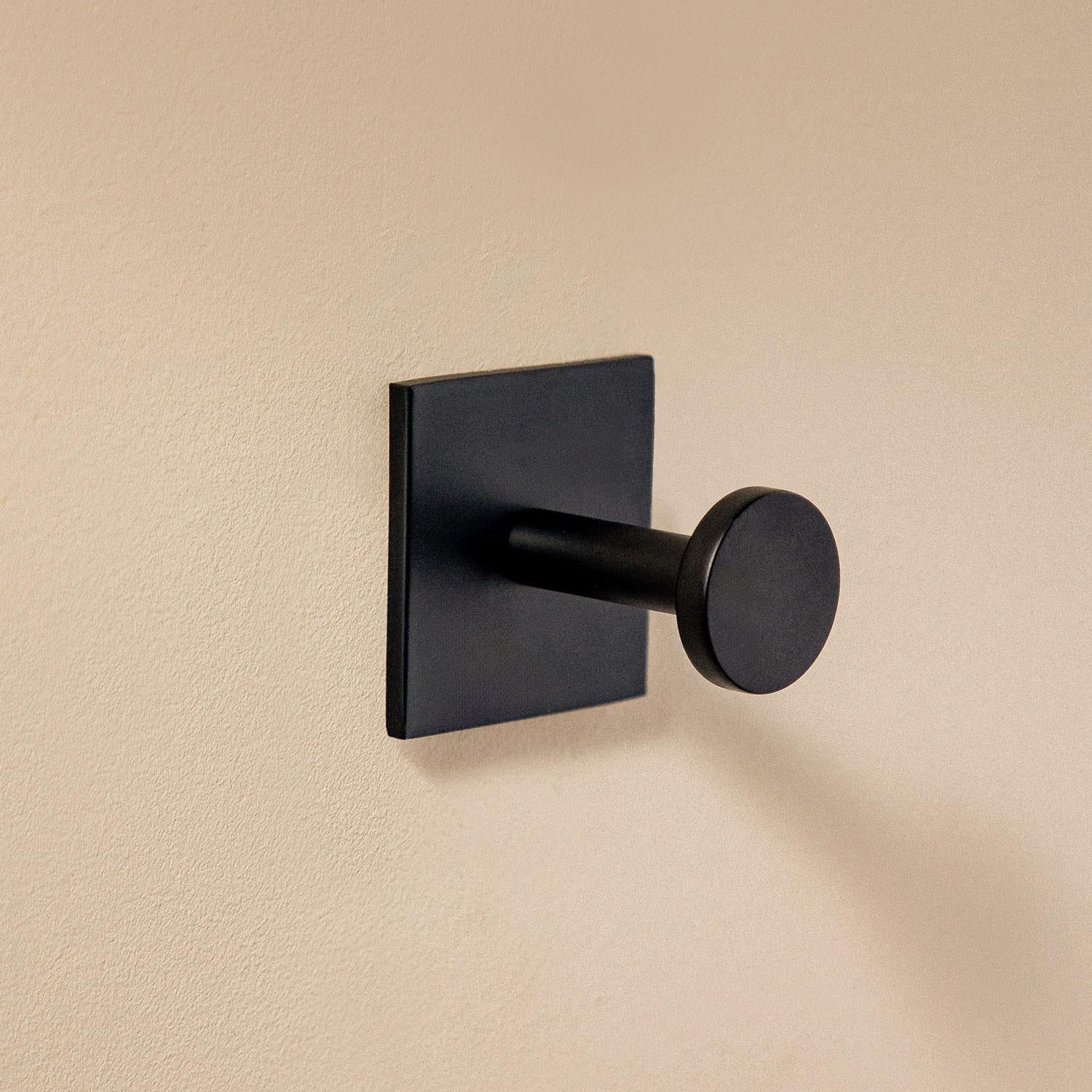 Towel Hook, Robe Hook, Coat Hook, Self-adhesive, Black, Stick Collection