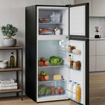 180l Double Door Fridge Freezer With Separate Cooling Zones | Black