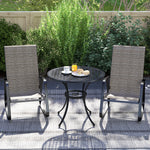 Garden Rocking Chairs Set Of 2, Ergonomic With Armrests | Brown