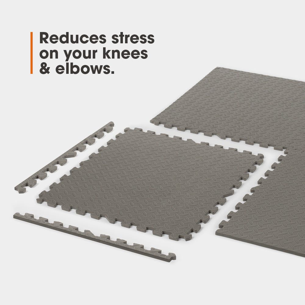 Interlocking Gym Mat - Corrugated Grey