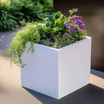 Zinc Galvanised Square Planter | 40cm x 40cm x 40cm | White