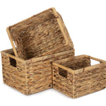 Nordic Water Hyacinth Storage Basket | Set-of-3 | Brown