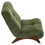 Modern Upholstered Accent Chair High Back Lounge Chair Padded Chenille Armchair With Wooden Legs | Green