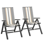 Outdoor Rattan Folding Chair, 5-position Backrest | Black