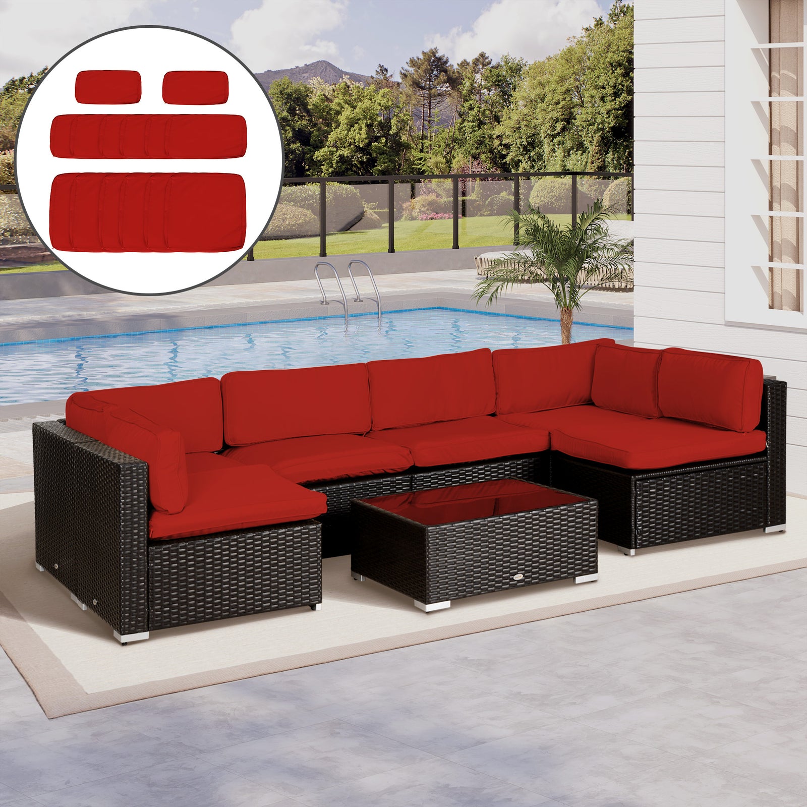 Outdoor Sofa Cushion Covers | Red