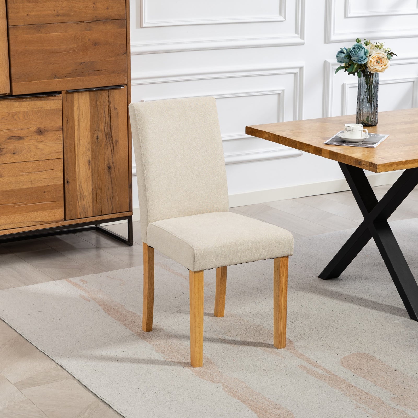 Almont Fabric Dining Chairs - Set Of 2 | Beige