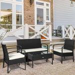 4pc Rattan Sofa Bistro Set Conservatory