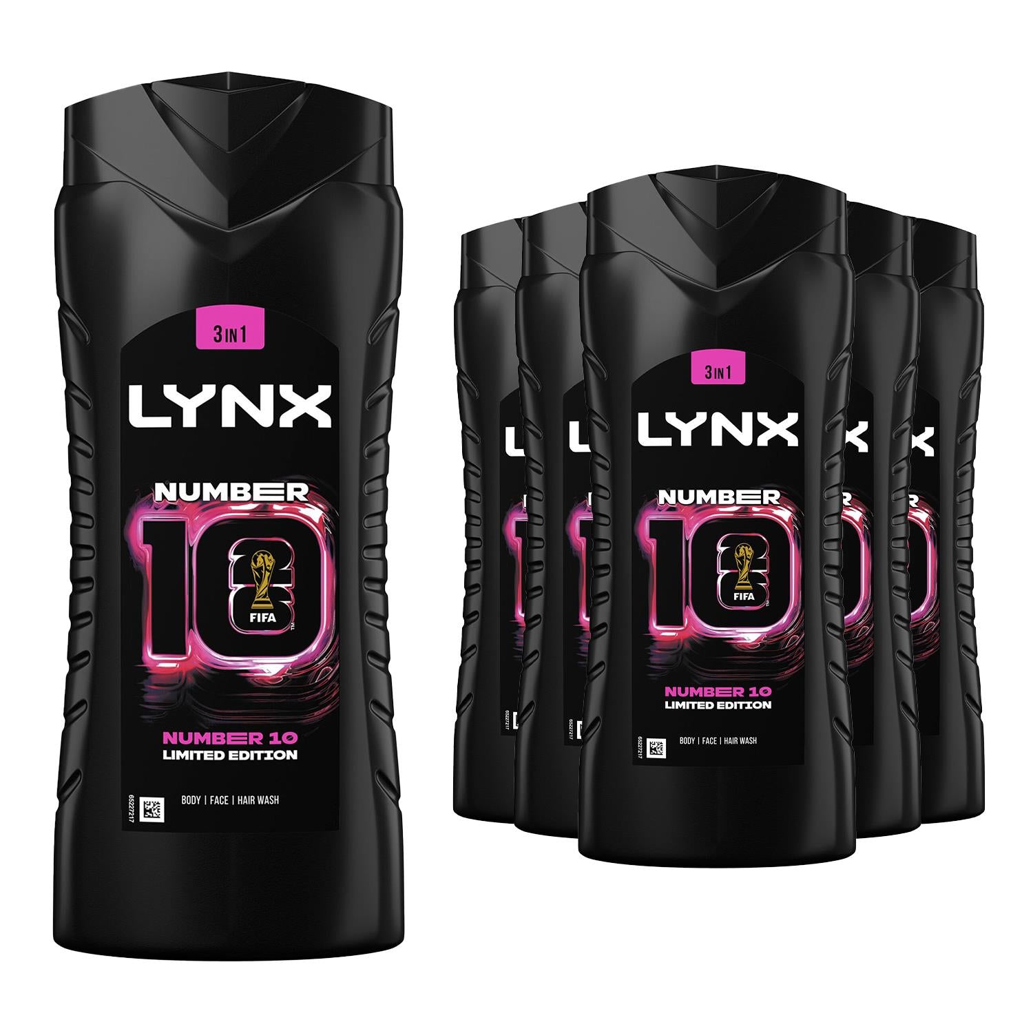 Limited Edition Fifa No 10 Mens 3 In 1 Body Wash Shower Gel 500ml, 6 Pack