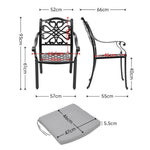 4pcs Aluminium Outdoor Patio Dining Armchair With Cushion