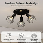 Emitto 3-way Spotlight Ceiling Light Adjustable Vintage Black E14 Metal Fixture