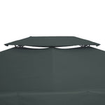 3x4m Gazebo Replacement Roof Canopy 2 Tier Top Uv Cover | Charcoal Gray