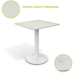 60*60*72cm Square Cafe Table With Metal Base | 60cm x 60cm | White