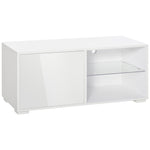 High Gloss Tv Stand Cabinet Shelves White