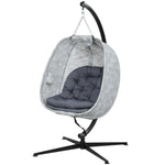 Hanging Egg Chair Outdoor Indoor Swing Chair, Folding Basket | Gray