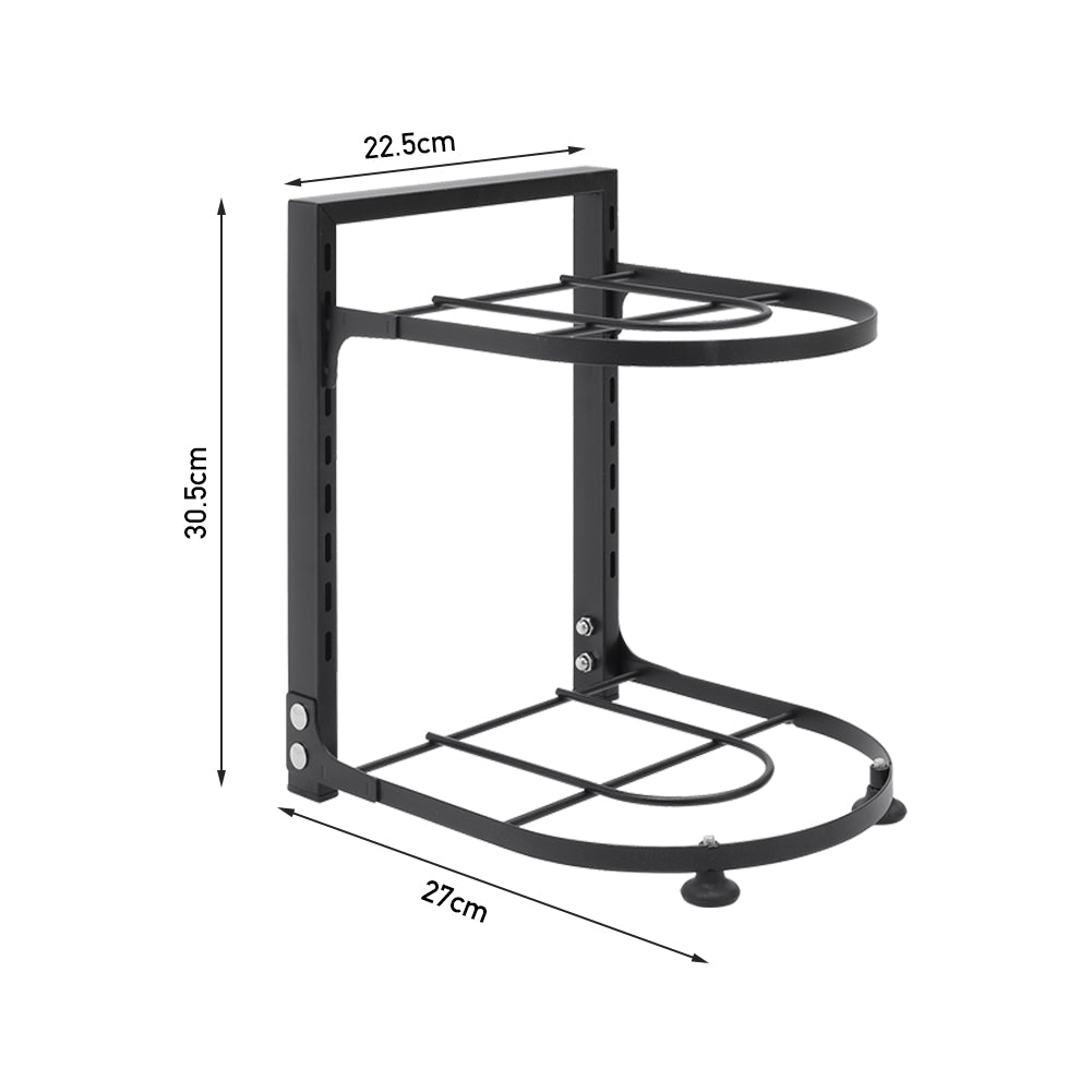 2-tier Adjustable Kitchen Organiser Rack For Pot Pan