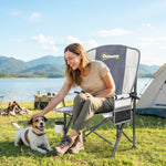 Camping Chair Padded With Side Pocket | Light Grey