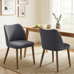 Dining Chairs Set Of 2, Kitchen Chairs With Padded Seat | Dark Grey