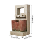 Solar-powered Outdoor Water Fountain With Led Lights, Cascading Water Design, Resin Garden Décor