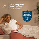 Heated Throw Electric Blanket With Washable Fleece Cover Cream