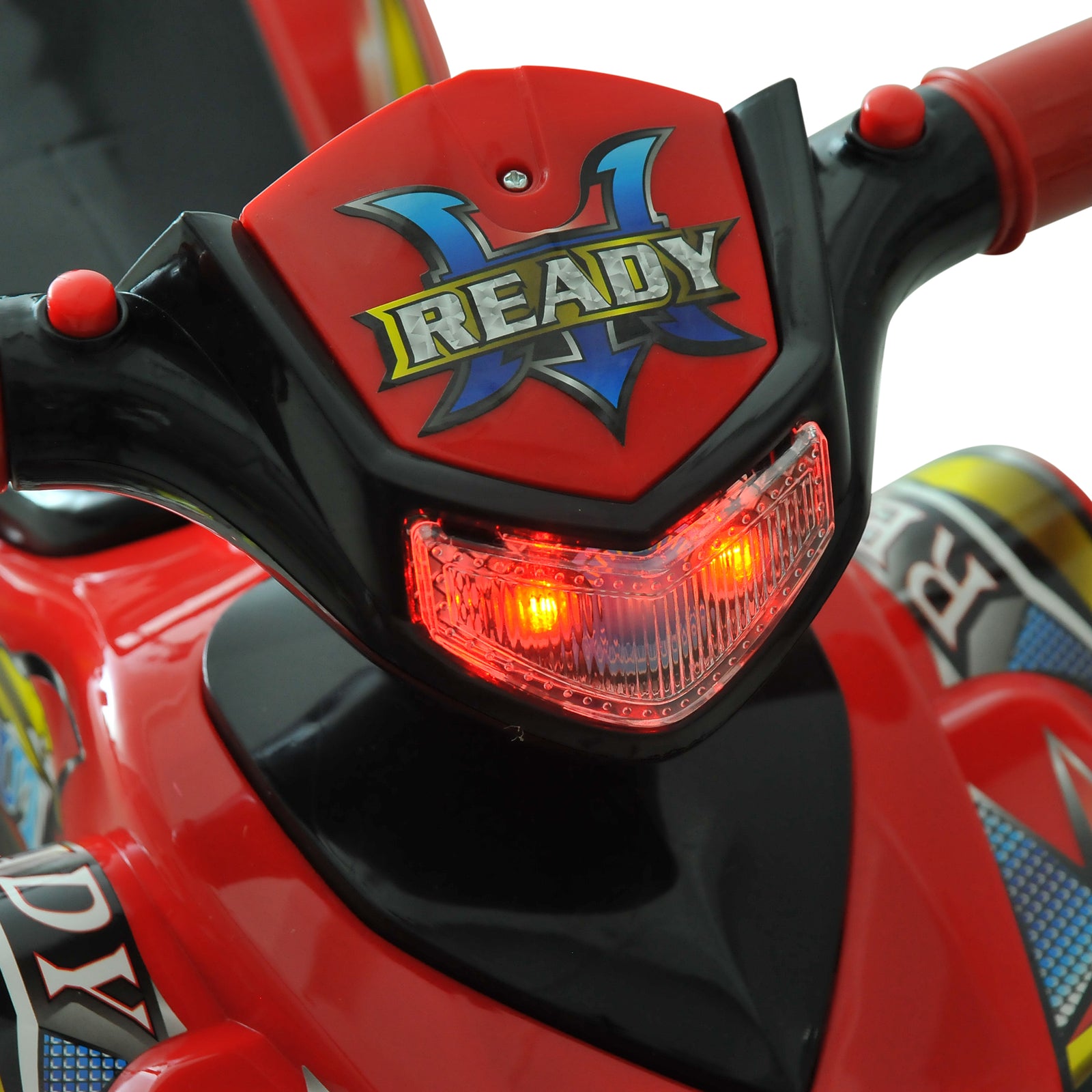 Kids Ride On Quads Boys Girls Led Lights Horn Music Toys 4 Wheels Red