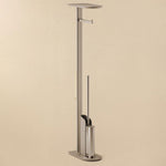 Silicone Toilet Brush With Toilet Roll Holder, Flat Collection | Chrome