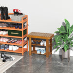 3-tier Shoe Rack Bench Acacia Wood Shoe Storage Organizer
