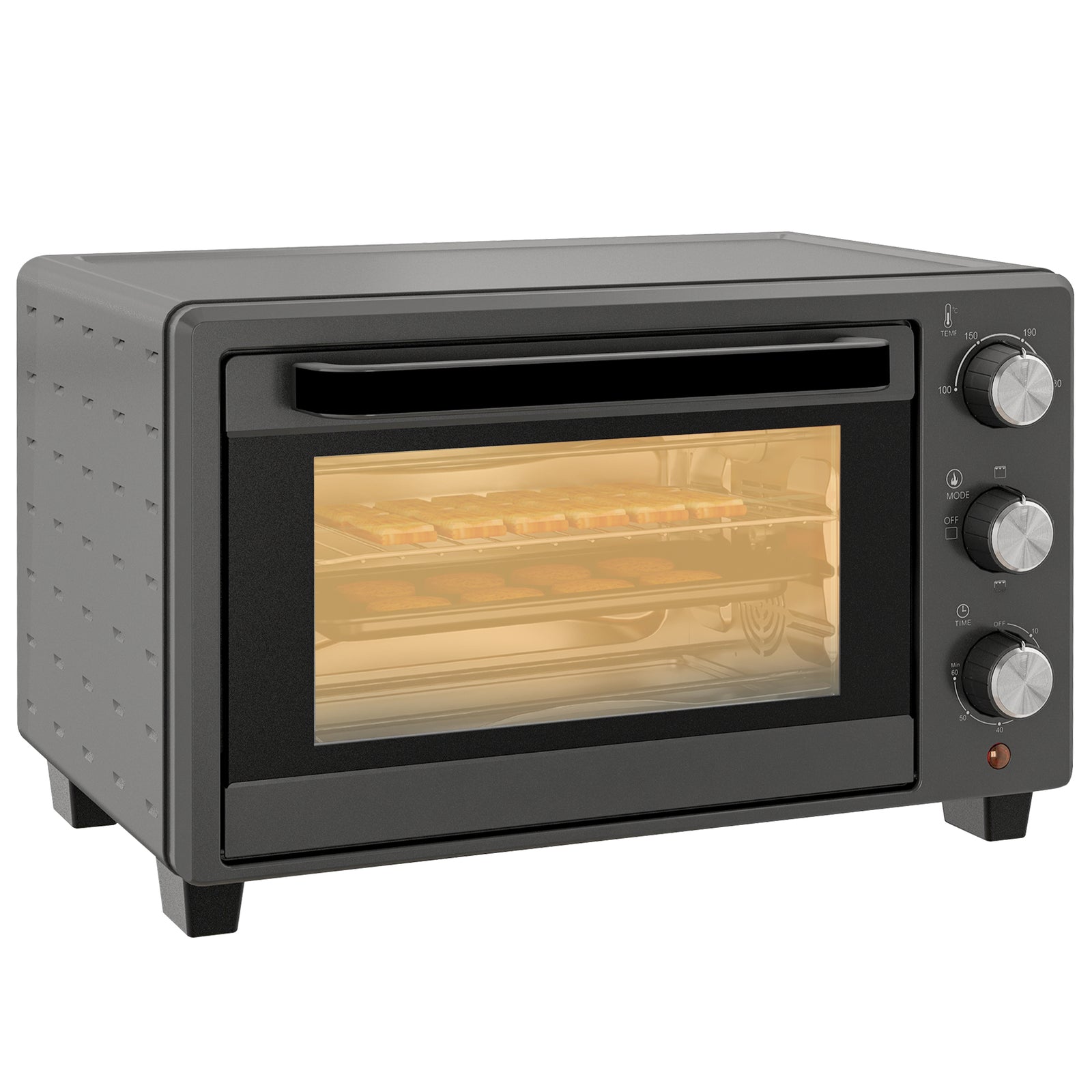 Mini Oven 21l Electric Grill With Adjustable Temp Timer | One Size