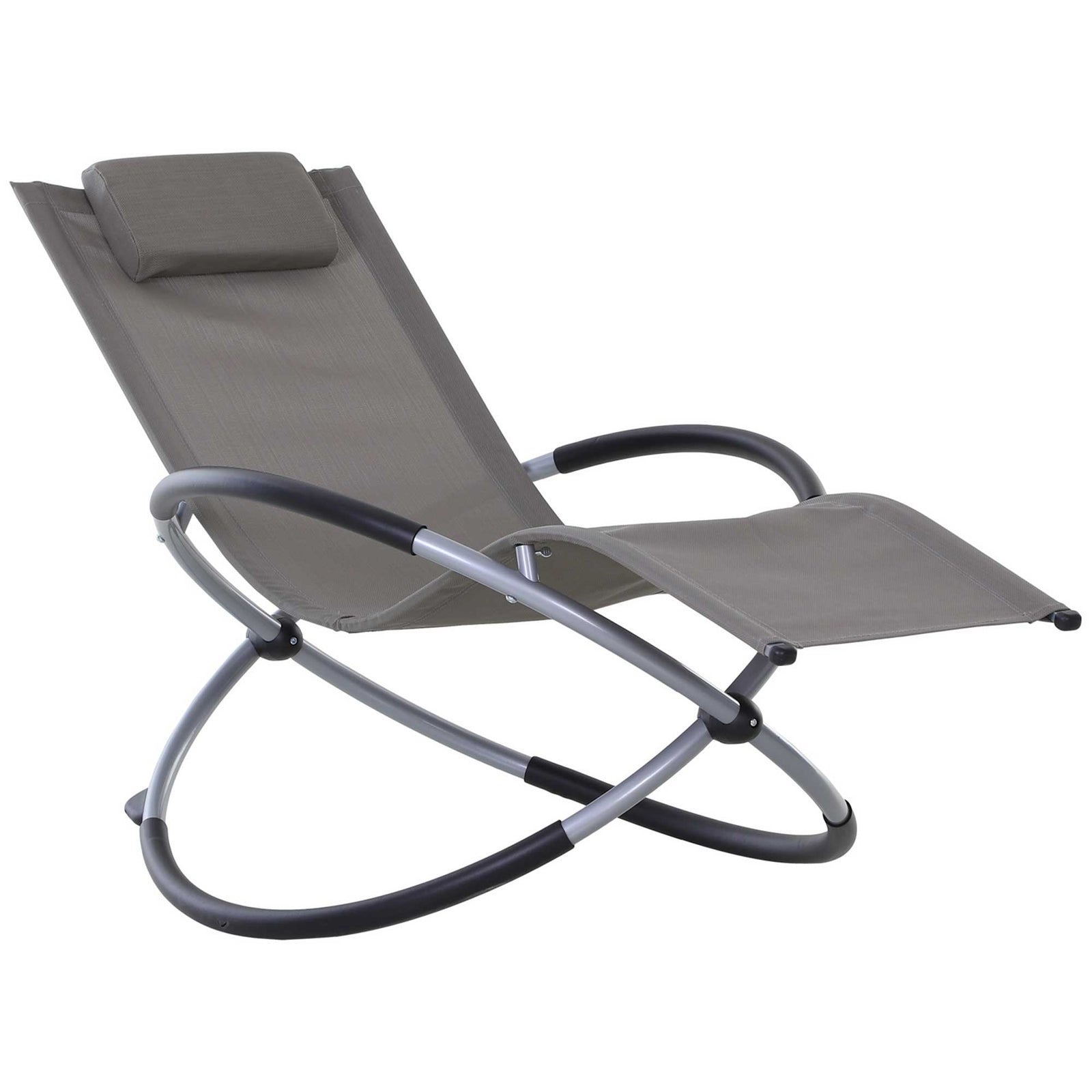 Outdoor Orbital Lounger Rock Chair With Pillow