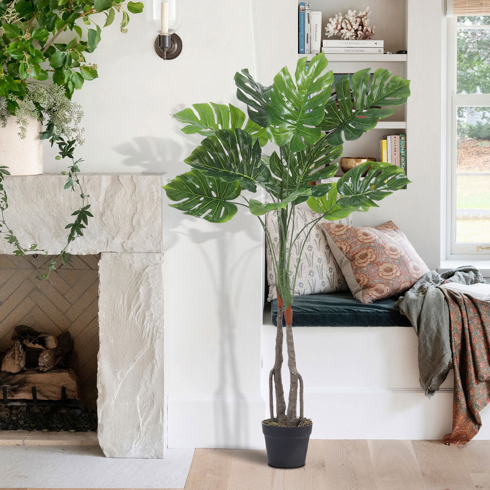 120cm/155cm/170cm Artificial Monstera Deliciosa Tree In Pot For Decoration | Small