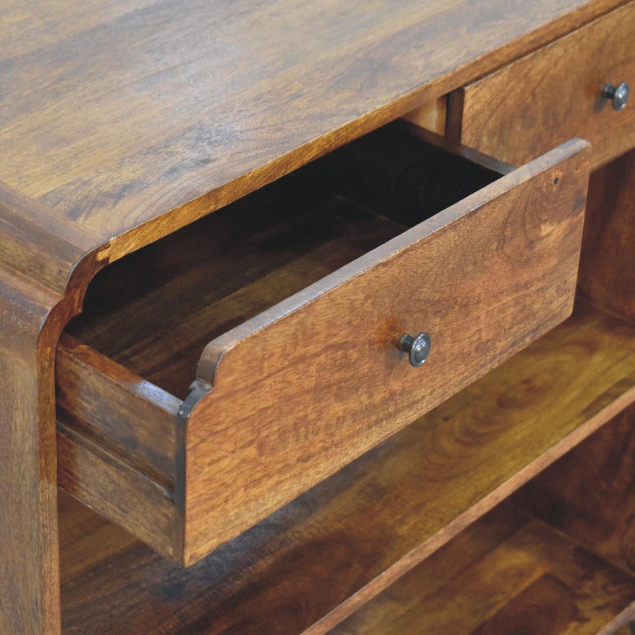 Ellington Console Table, 2 Drawers, 2 Open Shelf, Brown