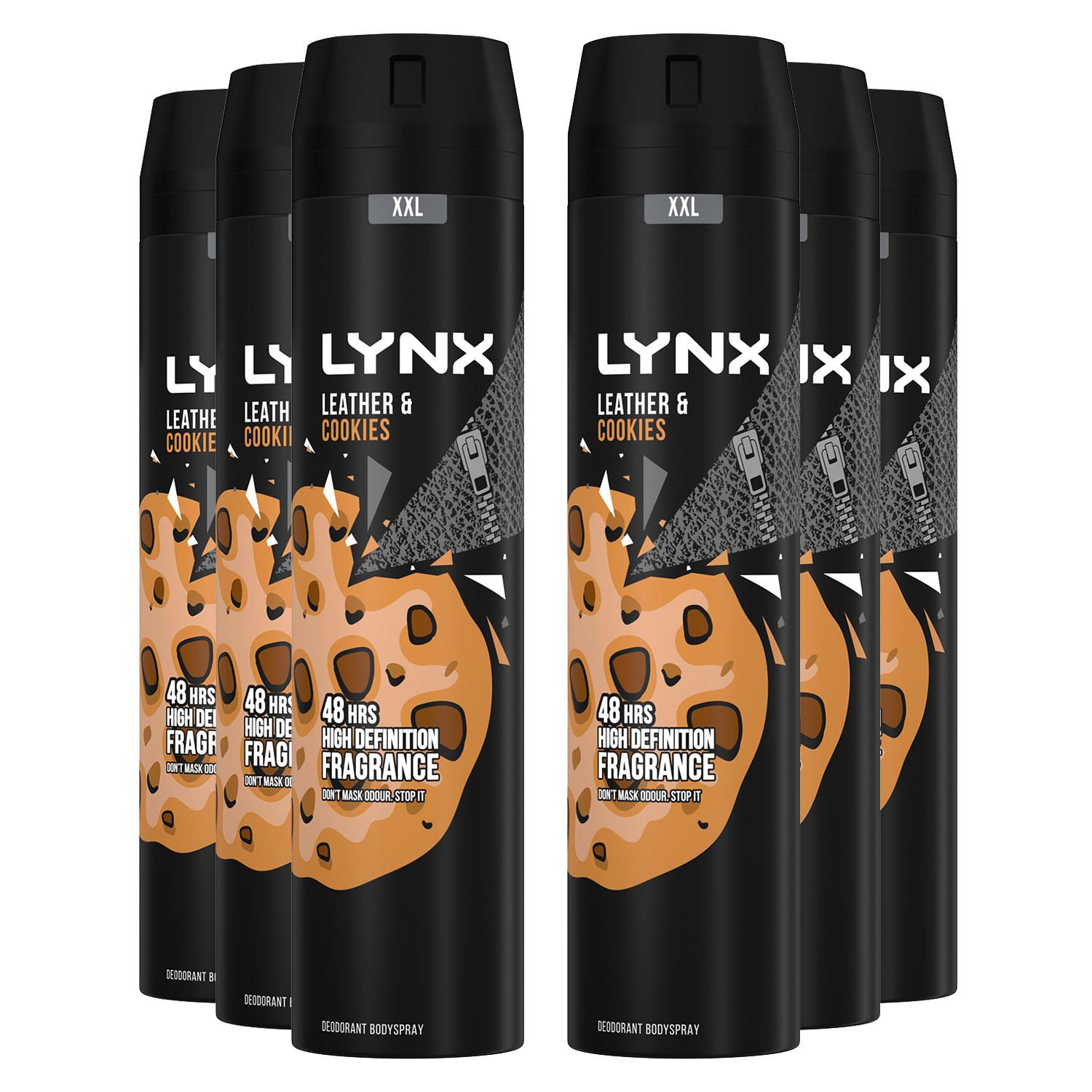 Xxl Deodorant Leather & Cookies 48h Odour Protection Bodyspray 250ml, 6 Pk
