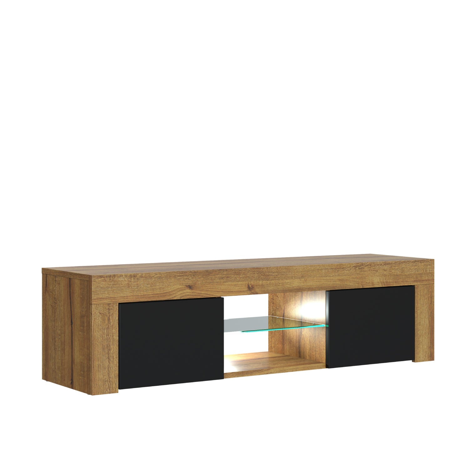 Loom Tv Unit 130cm With Led Lights | Oak