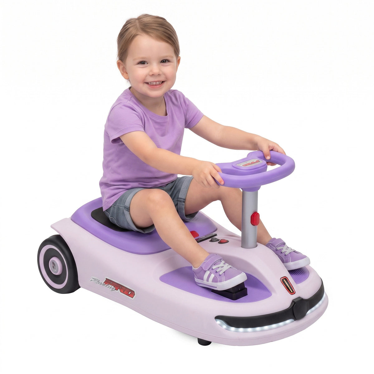 12v Electric Wiggle Car With Pedal, 2 Speeds, Soft Start | Purple
