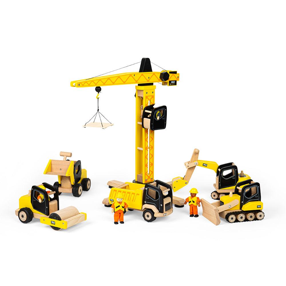 Tidlo Wooden Front End Loader Toy, Incluees Bucket With Handle