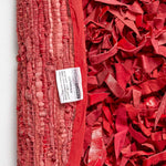 Dallas Leather Shaggy Rug | 150cm | Red