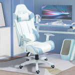 Gaming Chair W/ Headrest Support | Light Blue