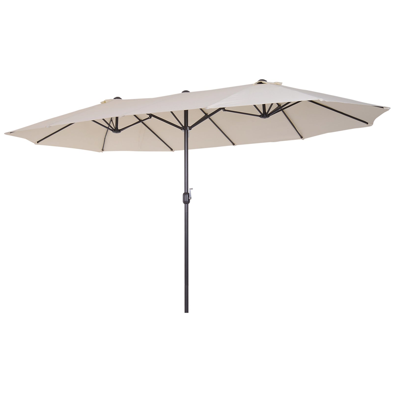 4.6m Double-sided Sun Umbrella W/ Crank | Beige