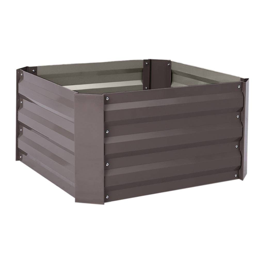 Galvanized Steel Square Raised Garden Bed Planter Box